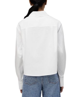 Renata Cropped Poplin Button Down Shirt
