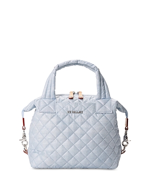 Shop Mz Wallace Small Sutton Deluxe In Chambray/silver