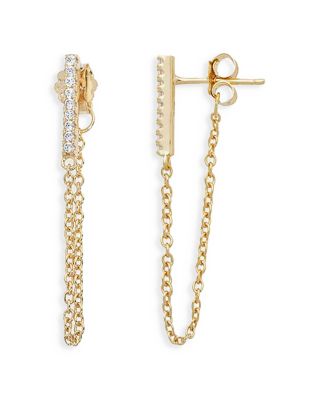 Shashi - Kelly Pav&eacute; Front Back Earrings