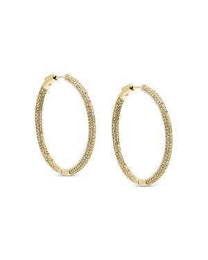 Shop By Adina Eden Pave Open Hoop Earrings In Gold