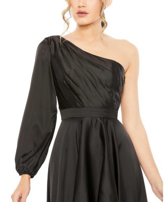 High Low One Shoulder Flowy Gown