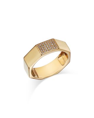 Bloomingdale's Fine Collection - Men's Diamond Cluster Geometric Band in 14K Yellow Gold, 0.15 ct. t.w.