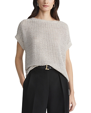 Shop Lafayette 148 Textured Stitch Sweater In Smoked Taupe