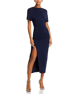 Shop Jason Wu Collection Ruched Jersey Dress In Bright Navy