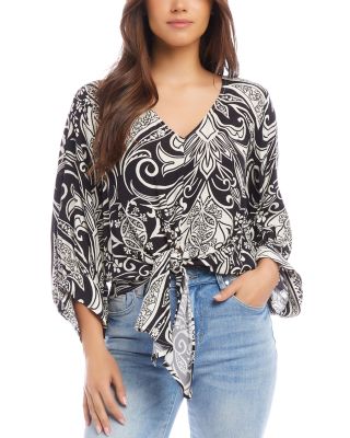 Karen Kane Petites Printed Blouson Sleeve Blouse