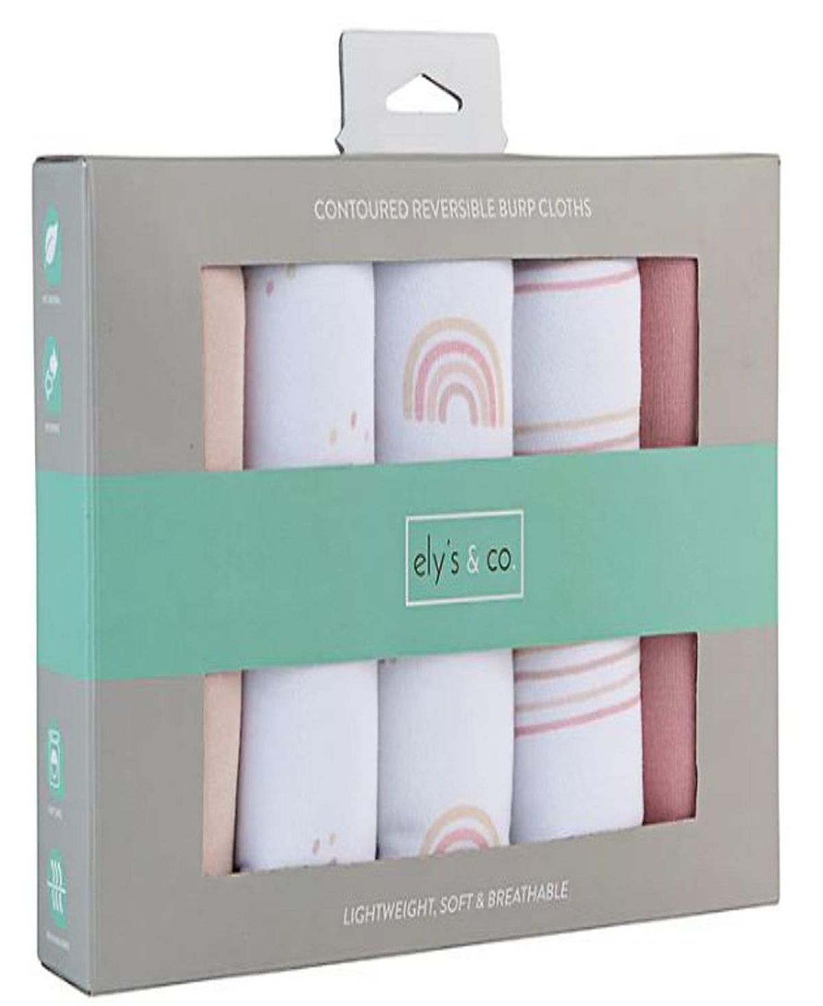 Ely's & Co. Unisex Middle Layer Reversible Burp Cloth Fleece 5 Pack - Baby