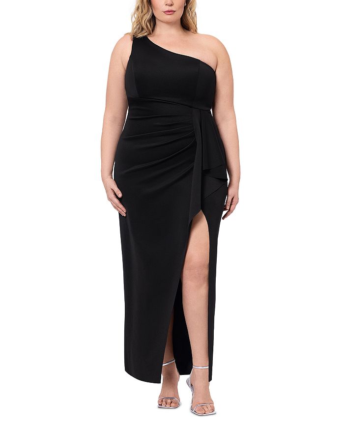 Xscape Plus One Shoulder Scuba Gown Bloomingdale's
