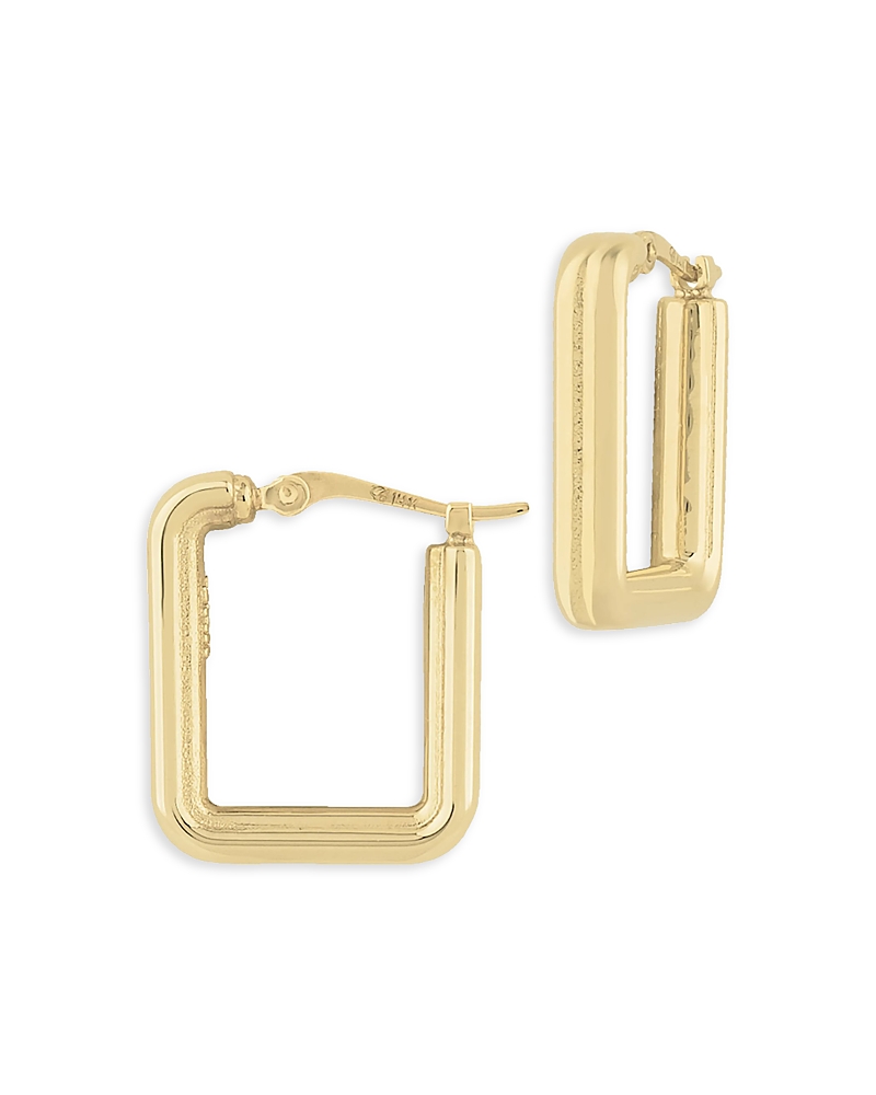 Moon & Meadow 14k Yellow Gold Square Small Hoop Earrings In Gold
