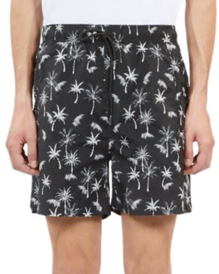 The Kooples - Palm Tree Print Regular Fit Swim Trunks