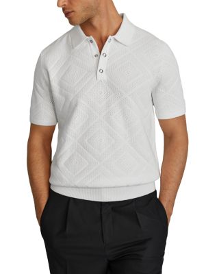 REISS - Lupton Regular Fit Short Sleeve Textured Knit Polo