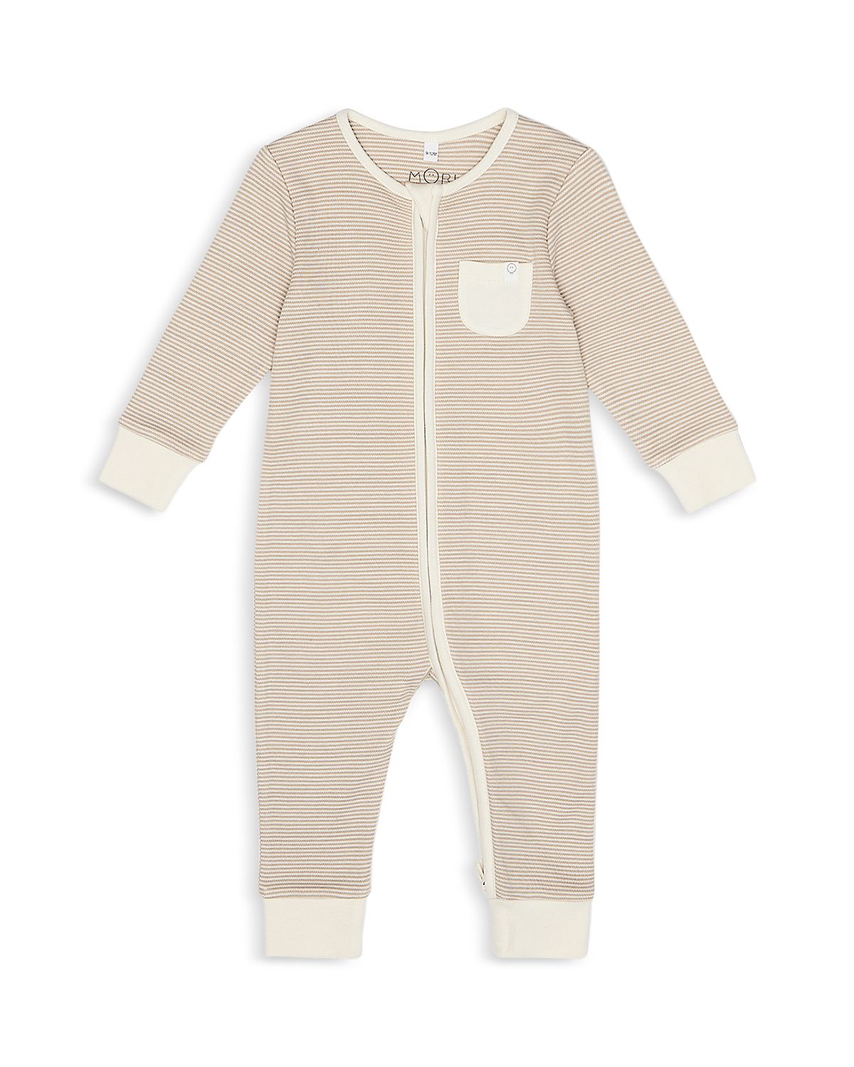 Mori Unisex Striped Clever Zip Romper - Baby