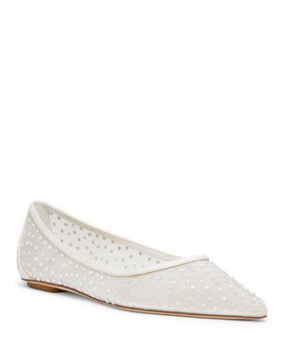 Stuart Weitzman - Women's Emilia Embellished Mesh Flats