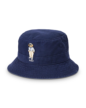 Cotton Twill Polo Bear Embroidered Bucket Hat