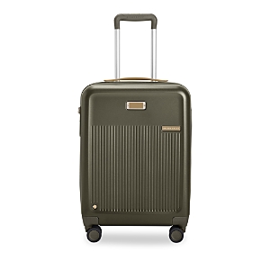 Shop Briggs & Riley Global Carry On Expandable Spinner Suitcase In Olive