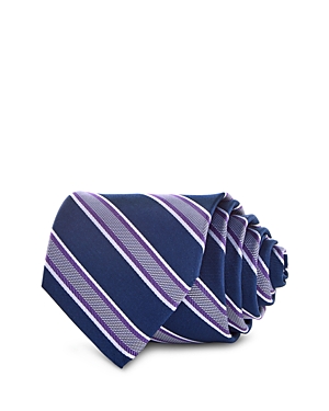 Shop The Men's Store At Bloomingdale's Striped Silk Classic Tie - 100% Exclusive In Navy/purple