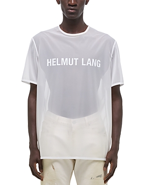 Shop Helmut Lang Chiffon Logo Tee In White