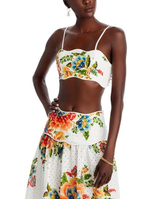 FARM Rio - Delicate Garden Eyelet Crop Top