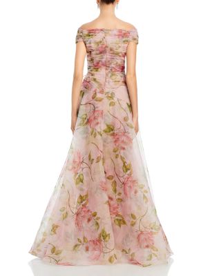 Organza Ruffled Rosette Gown