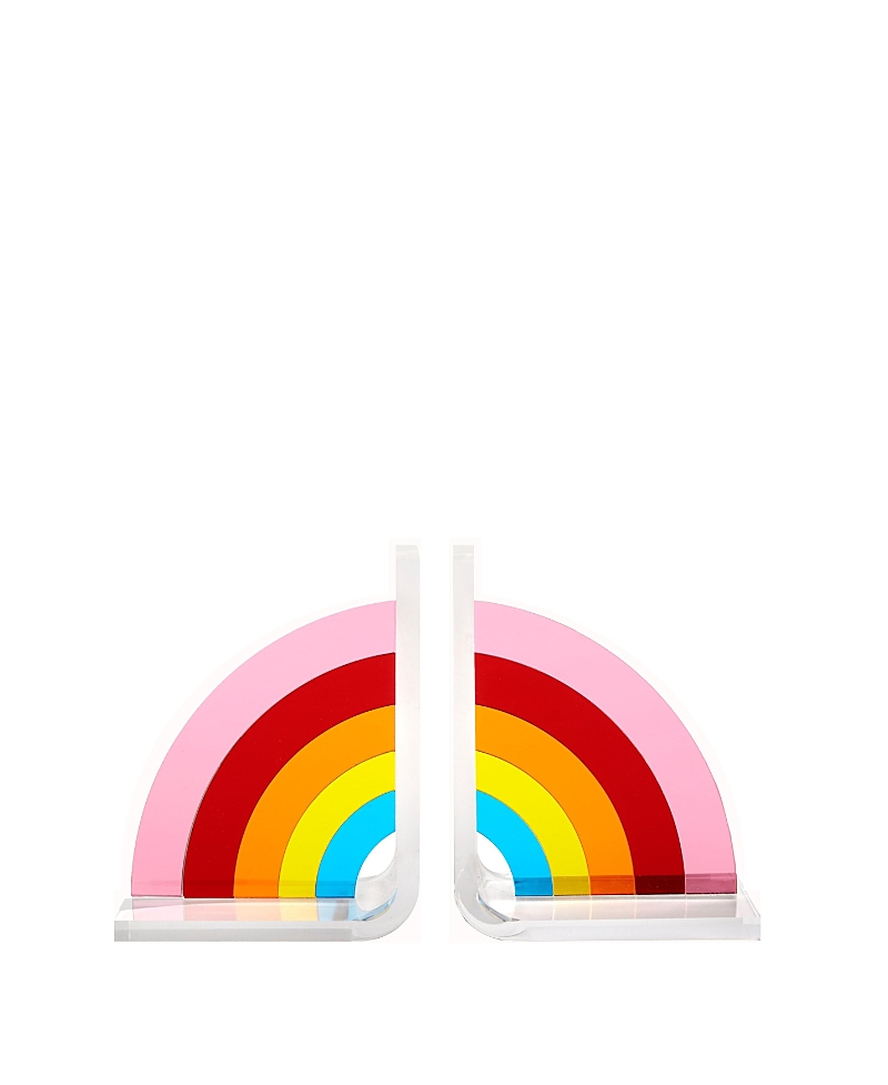 Tara Wilson Designs Mirrored Rainbow 2-piece Bookend Set In Multi-color