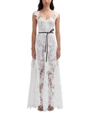 Oscar de la Renta - Marbled Carnation Guipure Gown