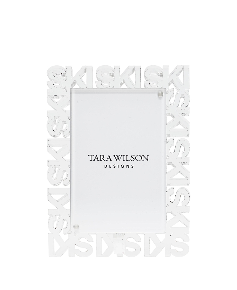 Tara Wilson Designs Ski 4'' X 6'' Acrylic Frame In White