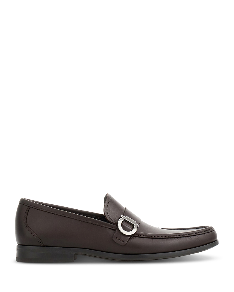 Ferragamo Loafers Metal Buckle Detail Round Toe In Brown