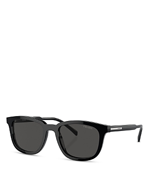 Shop Prada Pillow Sunglasses, 55mm In Black/gray Solid