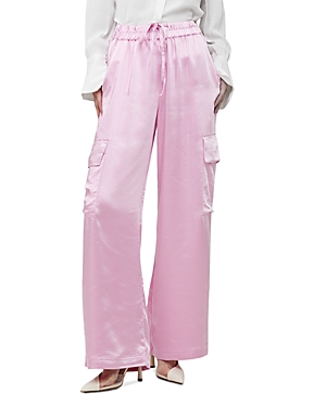 Shop French Connection Chloette Wide Leg Cargo Pants In Strawberry