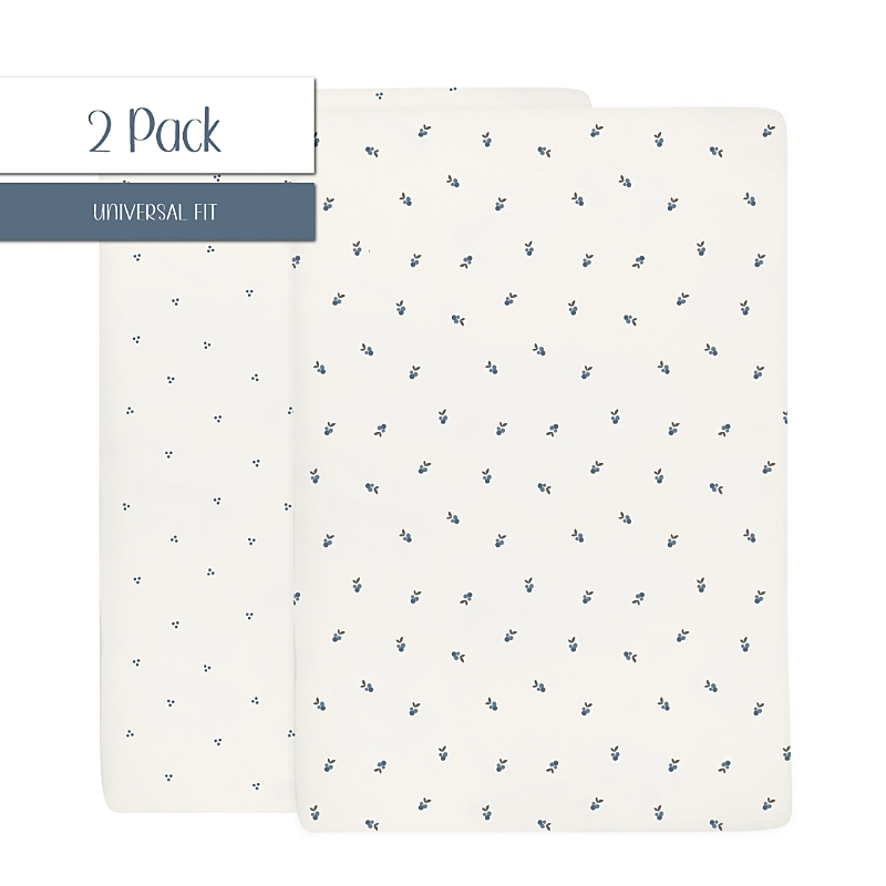 Ely's & Co. Patent Pending Waterproof Crib Sheet In Blue Berry Cluster Dot