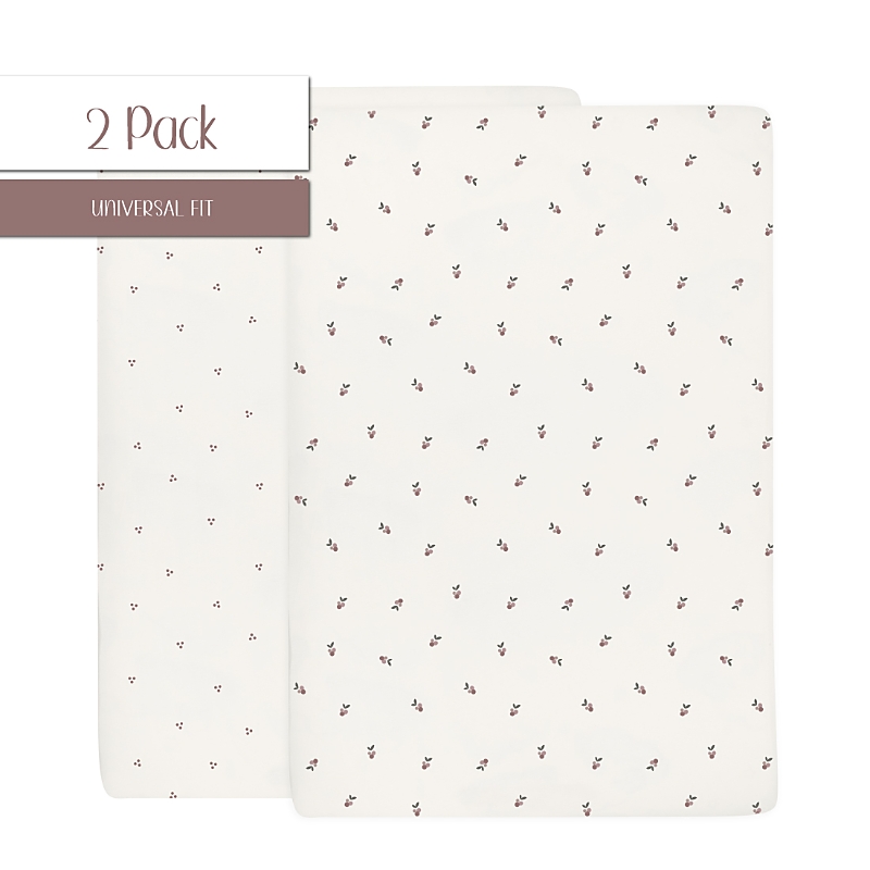 Ely's & Co. Patent Pending Waterproof Crib Sheet In Lavender Berry Cluster Dot