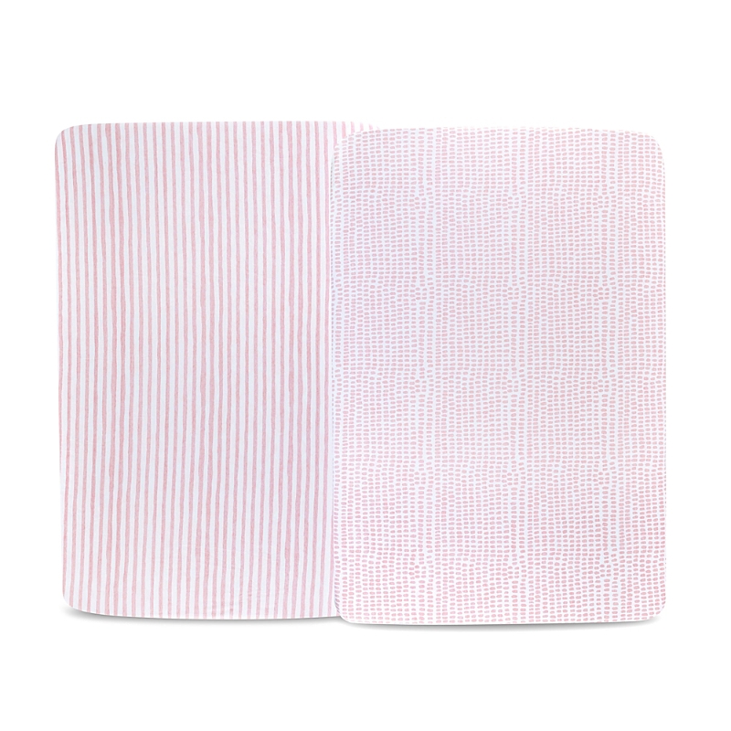 Ely's & Co. Patent Pending Waterproof Crib Sheet In Mauve Stripes Splash