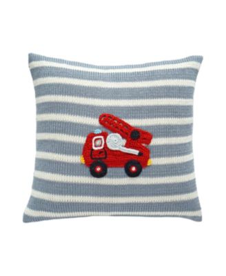 Knit Cotton 10" Fire Truck Pillow