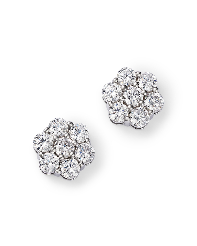 Bloomingdale's Fine Collection Diamond Flower Cluster Stud Earrings