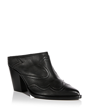 Shop Freda Salvador Women's Reba Pointed Toe Western Style High Heel Shoes In Black