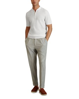 Textured Quarter Zip Polo Shirt