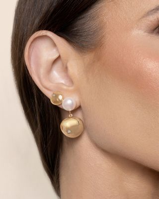 Pav&amp;eacute; Polished Pebble Stud Earrings