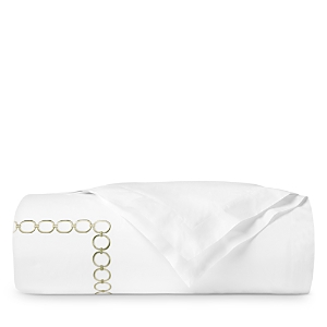 Sferra Catena Duvet Cover, Full Queen In White/willow