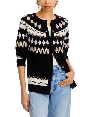 AQUA - Fair Isle Cashmere Cardigan - Exclusive