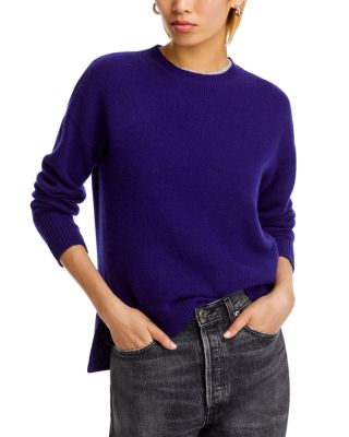 AQUA - Drop Shoulder High Low Crewneck Sweater - Exclusive