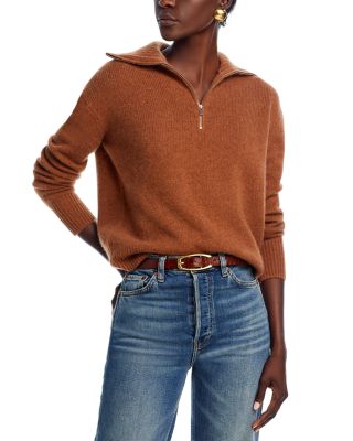 C by Bloomingdale's Cashmere - Drop Shoulder Half Zip Cashmere Sweater - Exclusive