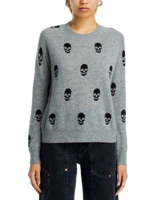 100% Cashmere Skull Print Crewneck Sweater - Exclusive