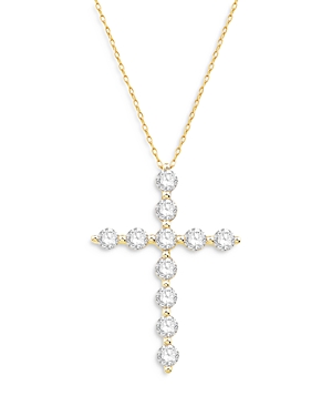 Diamond Cross Pendant Necklace in 14K Yellow Gold, 1.50 ct. t.w.