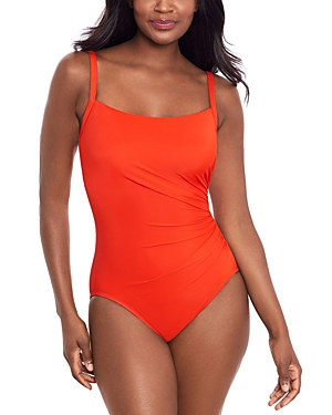 Shop Miraclesuit Rock Solid Starr One Piece Swimsuit In Arancio
