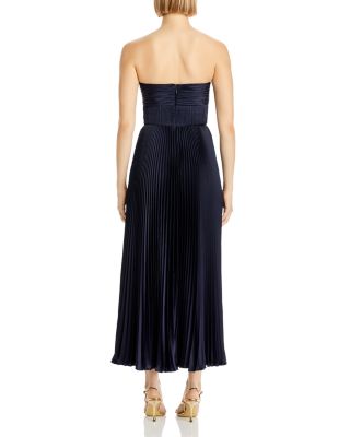 Ruched Bustier Pleated Dress