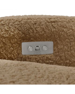 Nami Electronic Recliner and Swivel Glider Recliner in Faux Shearling with USB Port