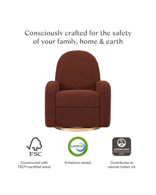 Nami Electronic Recliner and Swivel Glider Recliner in Teddy Loop with USB Port