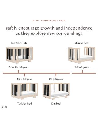Yuzu 8 in 1 Convertible Crib with All Stages Conversion Kits