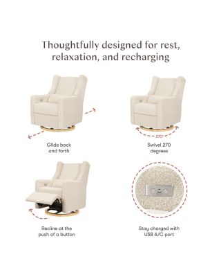 Kiwi Teddy Loop Electronic Recliner and Swivel Glider with USB Port