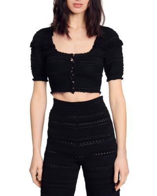 Sandro Frilene Crop Top