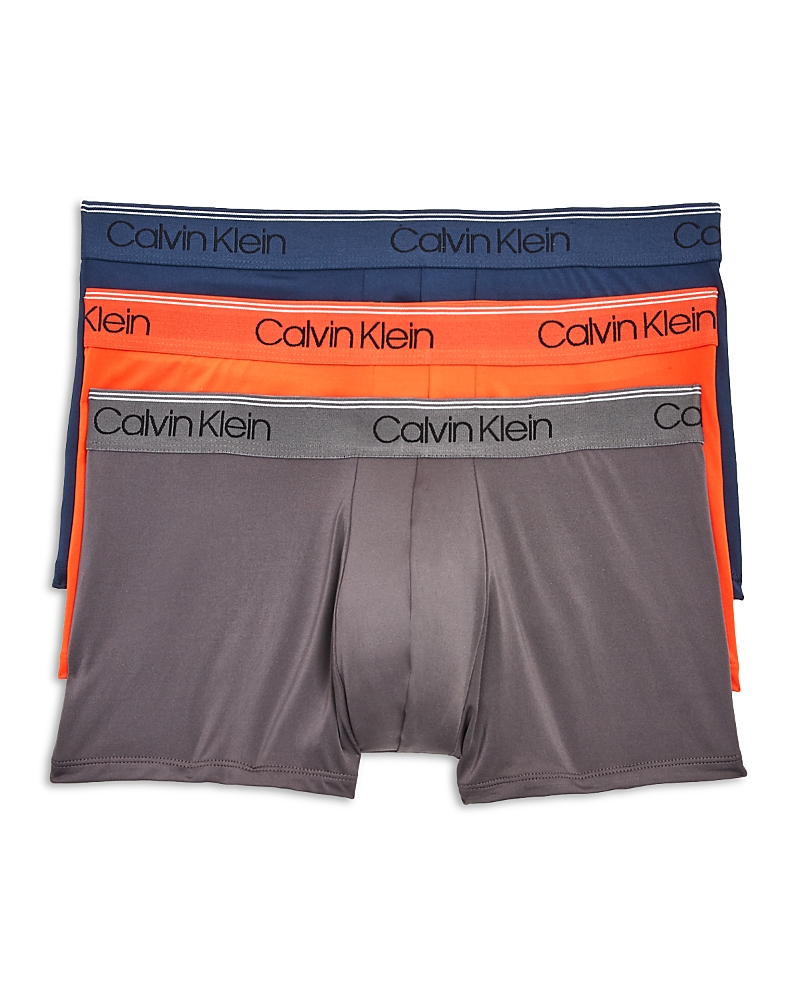 Calvin Klein Microfiber Stretch Wicking Low Rise Trunks, Pack Of 3 In Mgy Spellb